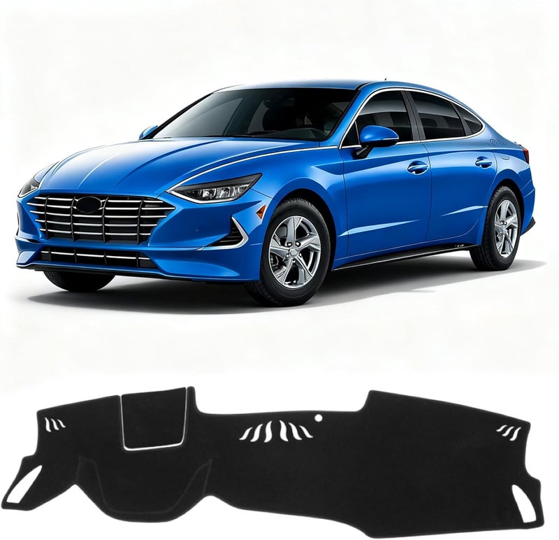 KUST Black Dash Cover for Hyundai Sonata 2020-2023 (Only fits for 8.0-inch Touch Screen Dashboard) Polyester Dashboard Cover Non-Slip Interior Accessories for Sonata Custom Fit Dash Mat No Glare - Image 1